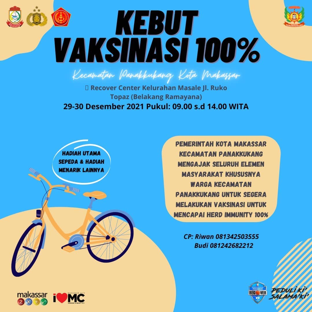 Kebut Vaksinasi 100% Kecamatan Panakkukang